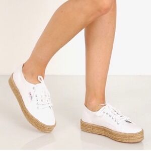 Superga White‎ 2730 Rope Sole  Trainers Sneakers 8